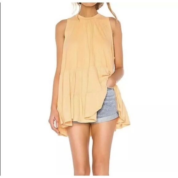 Free People Right on Time Tunic Apricot Oversized Size Medium - Picture 1 of 7